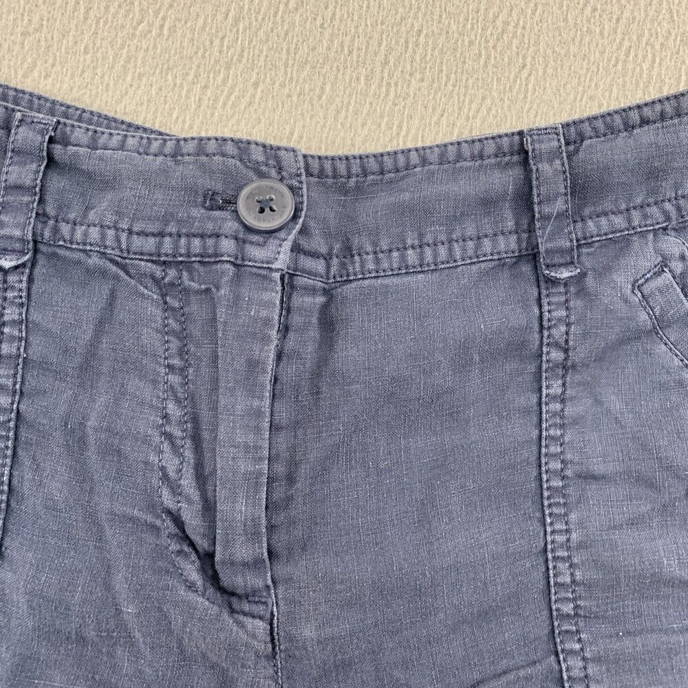 Tommy Bahama Linen Shorts Womens 2 Slate Blue Casual Utility Patch Pockets Beach - Picture 3 of 14